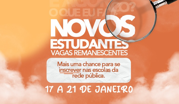 Inscrições para vagas remanescentes começam nesta quarta (17)